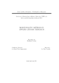 Bioinformatic Methods in Applied Genomic Research