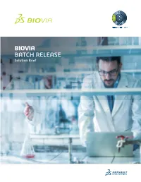 Biovia Batch Release