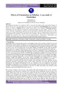 Effects of Urbanization on Pollution: a Case Study of Jamshedpur