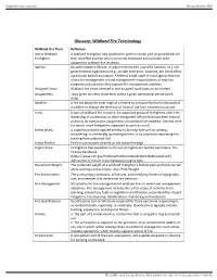 Glossary: Wildland Fire Terminology