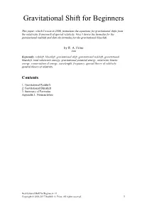 Gravitational Shift for Beginners