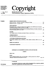 Monthly Review of the World Intellectual Property Organization