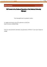 PDF Hosted at the Radboud Repository of the Radboud University Nijmegen