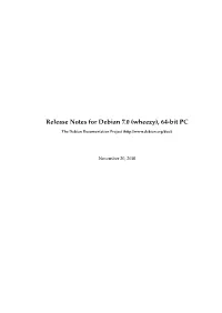 Release Notes for Debian 7.0 (Wheezy), 64-Bit PC