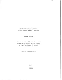THE FORMULATION of BRITAIN's POLICY TOWARDS EGYPT: 1922-1925 Eugene ROTHMAN a Thesis Submitted for the Degree of Doctor of Philo