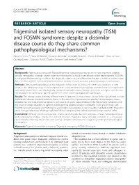Trigeminal Isolated Sensory Neuropathy (TISN) and FOSMN