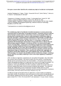 1 Hmx Gene Conservation Identifies the Evolutionary Origin of Vertebrate