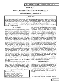 Current Concepts in Costochondritis