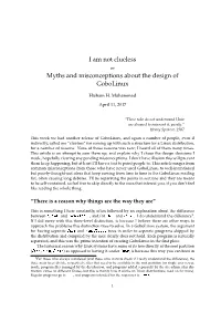 I Am Not Clueless Myths and Misconceptions About the Design Of