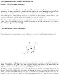 Investigating Conics and Other Curves Dynamically James R. King