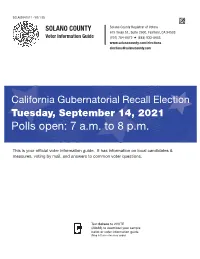 Polls Open: 7 A.M. to 8 P.M