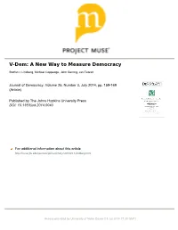 V-Dem: a New Way to Measure Democracy