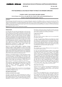 Phytochemical Analysis of Fruit Extract of Myrsine Africana