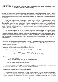 11. General Relativistic Models for Time, Coordinates And