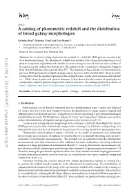 A Catalog of Photometric Redshift and the Distribution of Broad Galaxy Morphologies