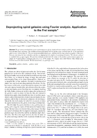 Deprojecting Spiral Galaxies Using Fourier Analysis. Application to the Frei Sample?