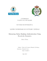 Enhancing Online Banking Authentication Using Keystroke Dynamics