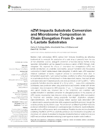 Nzvi Impacts Substrate Conversion and Microbiome Composition in Chain Elongation from D- and L-Lactate Substrates