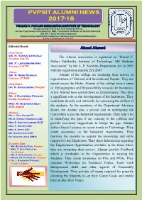 Pvpsit Alumni News 2017-18