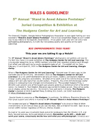RULES & GUIDELINES! 5Th Annual “Stand in Ansel Adams Footsteps
