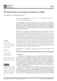 The Effectiveness of Frenotomy on Speech in Adults