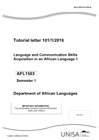 Tutorial Letter 101/1/2016 AFL1503