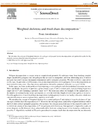 Weighted Skeletons and Fixed-Share Decomposition