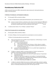 Homelessness Reduction Bill (Bob Blackman) (Second Reading – 28 October)