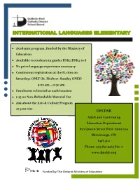 International Languages Program Flyer