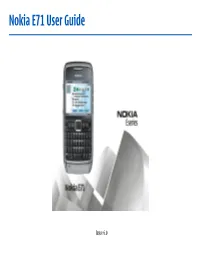 Nokia E71 User Guide