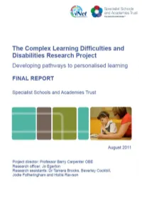 Professor Barry Carpenter, OBE, and the Complex Learning Difficulties