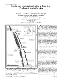 Spatial and Temporal Variability in Dune Field: Pea Island, North Carolina