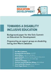 Towards a Disability Inclusive Education