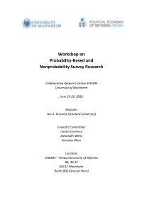 Workshop on Probability-Based and Nonprobability Survey Research