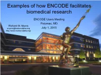 Examples of How ENCODE Facilitates Biomedical Research