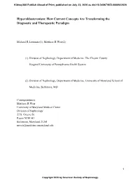 Hyperaldosteronism: How Current Concepts Are Transforming the Diagnostic and Therapeutic Paradigm
