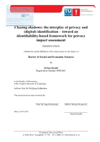 Identification – Toward an Identifiability-Based Framework for Privacy Impact Assessment