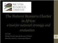 Introducing the Natural Resource Charter