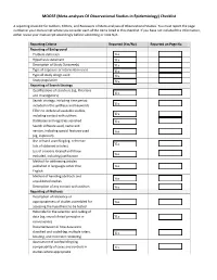 (Meta-Analyses of Observational Studies in Epidemiology) Checklist
