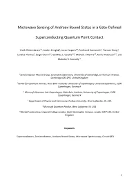Microwave Sensing of Andreev Bound States in a Gate-Defined Superconducting Quantum Point Contact