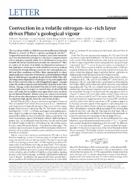 Convection in a Volatile Nitrogen-Ice-Rich Layer Drives Pluto's Geological Vigour