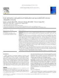 Cost, Utilization, and Patterns of Medication Use Associated with Chronic Idiopathic Urticaria James L