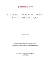Evaluating the Effectiveness of Scrubber Installation on Sulfur Dioxide Emissions from Coal Electricity Generating Units