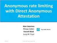 Anonymous Rate Limiting with Direct Anonymous Attestation