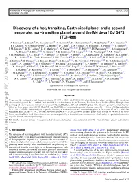 Discovery of a Hot, Transiting, Earth-Sized Planet and a Second Temperate, Non-Transiting Planet Around the M4 Dwarf GJ 3473 (TOI-488)∗ J