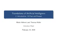 Foundations of Artificial Intelligence