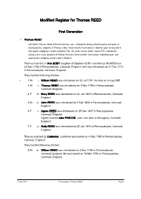 Modified Register for Thomas REED
