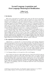 Second Language Acquisition and First Language Phonological Modification