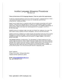 Test for Inuktitut/Inuinnaqtun Language Allowance