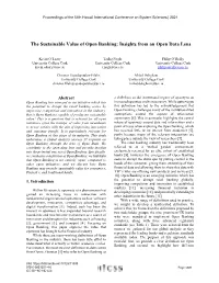 The Sustainable Value of Open Banking: Insights from an Open Data Lens